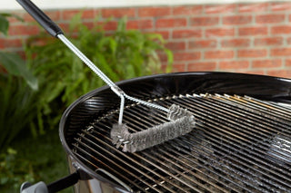WEBER Grill Brush – Three - Sided, 46 cm, Stainless Steel Bristles, 6278 - WEBER - Evelostore