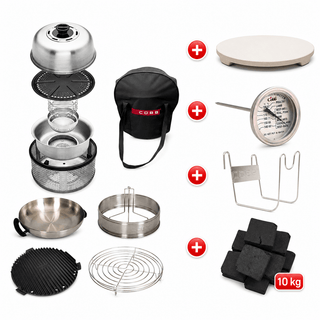 Ceļojumu/piknika grils COBB Kitchen kastē (Premier AIR), kokogles, Ø 33cm
