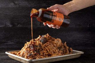 Traeger 'Que padažu laistoma plėšyta kiauliena (pulled pork)