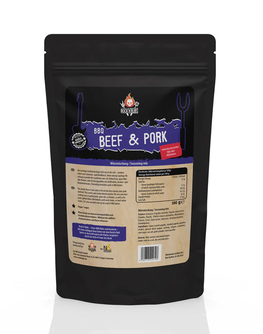 Rock'n'rubs garšvielas "BBQ liellopu gaļa un cūkgaļa" (liellopu gaļai un cūkgaļai), 100 g