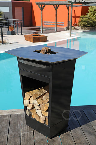 Fire pit with cast iron cooking plate Augoust Brasero Plancha