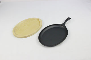 Cast iron frying pan SANTOS with plate, 25x18 cm