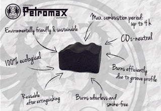 Pressed coconut charcoal briquettes PETROMAX Cabix Plus, 3 kg