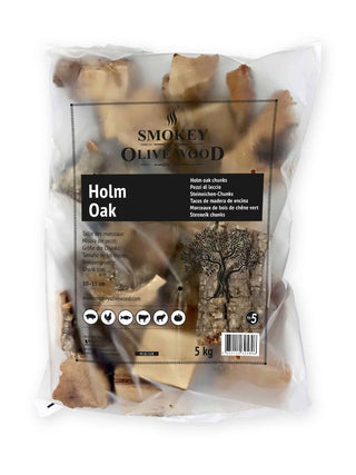 Koksnes gabali kūpināšanai SMOKEY OLIVE WOOD  Holm Oak (Akmens ozols) No.5, 5kg