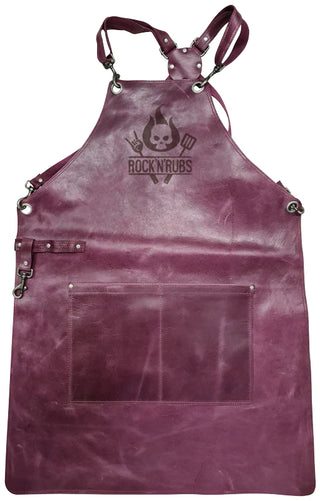 Leather apron Rock n Rubs, purple