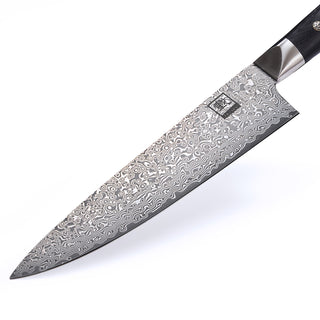 Japanese Damascus steel chef's knife OLEIO Zayiko, Black Edition, 20,5 cm