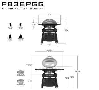 Pit Boss Turistiniai griliai Vežimėlis skirtas PIT BOSS Sportsman 3 dujiniams griliams