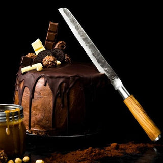 STYLE DE VIE Pjaustymas ir smulkinimas Japoniško plieno peilis STYLE DE VIE Olive Forged, Bread, 20,5 cm (duonos)