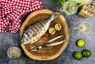 STYLE DE VIE Pjaustymas ir smulkinimas Steiko peiliai LAGUIOLE Premium Line by STYLE DE VIE, 6 vnt. su stovu, perlas